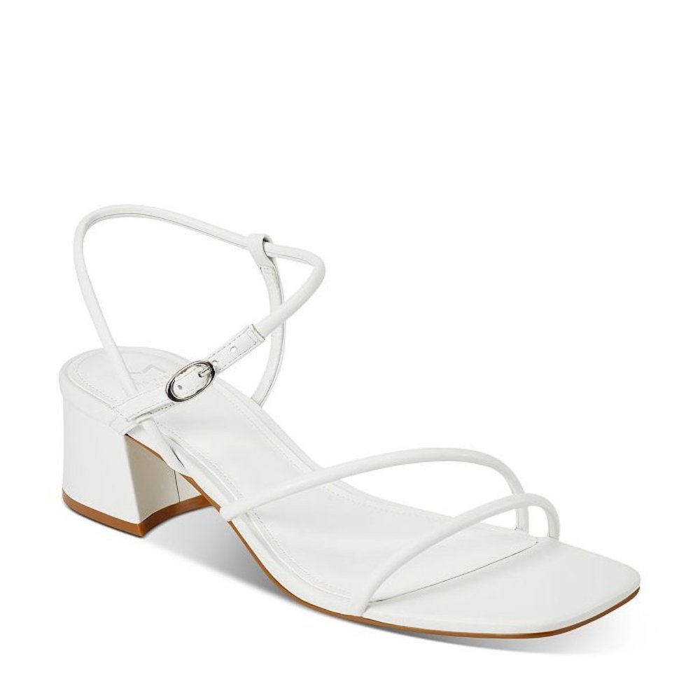 Marc Fisher White Strappy Block Heel Sandals